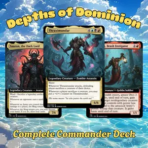 MTG Commander Deck: Depths of Dominion MTG Proxy 100+ Cards – Oceanic Dark Power Theme – Blue Black Red Build, MTG Custom Commander Deck | Playtest EDH Set | Gift for TCG Players & Collectors