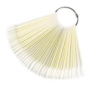 Gel Polish Practice Sticks, 50pcs Manicure Nail Art Display Fan with Loop, Lightweight Practice Nail Sample Sticks for Women