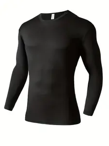 Men's Fall Winter Warm Thermal Masculine Menswear Long Sleeve Round Neck T-Shirt, Slim Fit, Thin, Durable and Comfortable, Ideal for Cold Weather, Fashionable Underwear