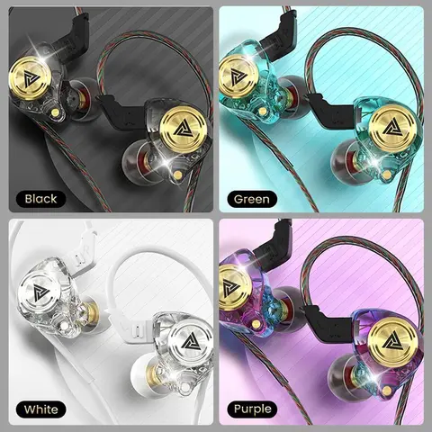 AK3 Portable Wired In-Ear Earphone, Wired Headphones With Mic, HiFi Subwoofer Noise Cancelling Wired Earphones for Game Sports, 3D Stereo Sound Headphones For Gym & Sports & Game