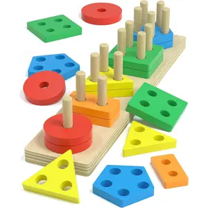 Toys  1 2 Year Old Girl and Boy Birthday Gifts, Shape Sorter Wooden Toys  Toddlers Age 1-3 2-4, Learning Educational Sensory Stacking Easter Basket Stuffers Toy Toddler Puzzles