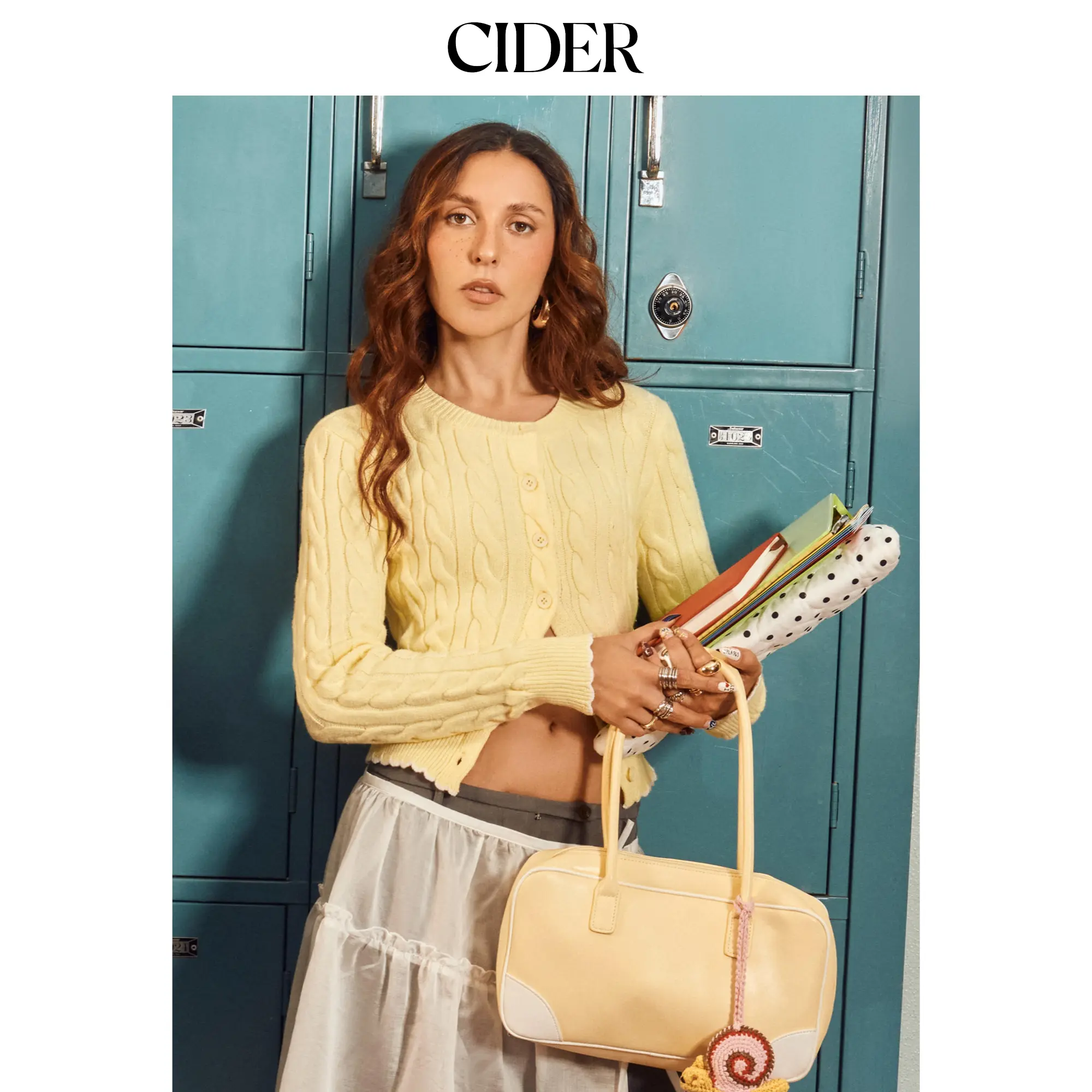 Cider [size 0-26] Cable Knit Round Neckline Button Up Cinched Waist Cardigan