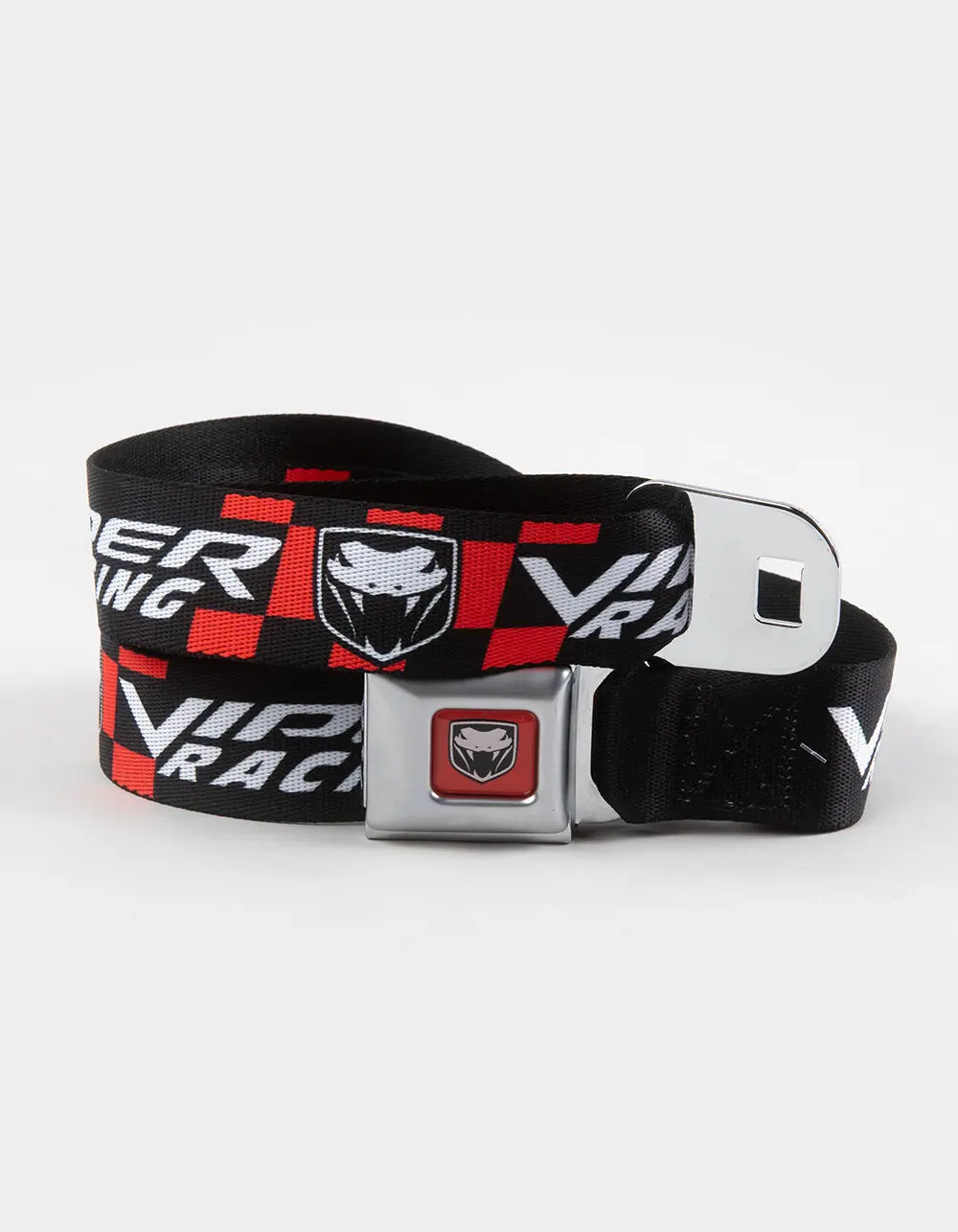 BUCKLE-DOWN Mens Viper Racing Seatbelt Belt, Black & Red BUCKLE-DOWN Mens Viper Racing Seatbelt Belt, Black & Red