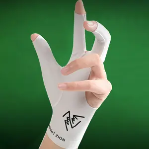 1PC Left Hand Professional 3 Finger Billiard Glove, Breathable Elastic Snooker Pool Cue Glove, Open Finger Billiards Accessories for Men Women, Smooth Stroke Anti-Slip Billiard Training Equipment