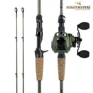 [Father's Day Best Gift] KastKing Spartacus II Fishing Rods & Reel combo- IM6 Graphite Blanks Casting & Spinning Rods, 2-Piece Rods with Extra Tip Section, PTS Power Transition System, KastFlex Technology, Rubber Cork Handle Fishingrods  SummerVibes
