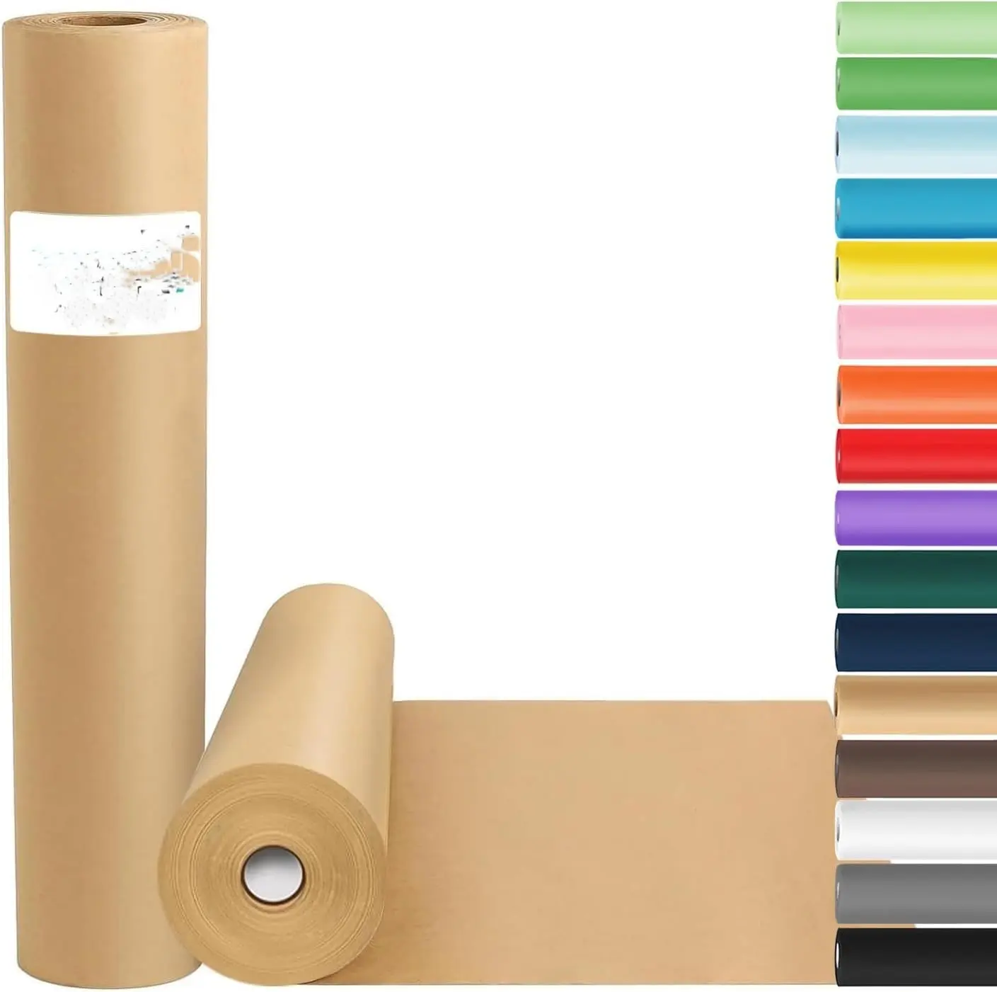 Brown Wrapping Paper, Craft Kraft Paper 17.5"x 1200"(100') for Gift Wrapping Bulletin Board Arts & Crafts, Bouquet Flower Table Covering Poster Packing Shipping Moving Supplies 70GSM 50LB