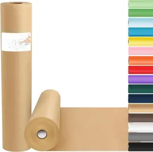Brown Wrapping Paper, Craft Kraft Paper 17.5"x 1200"(100') for Gift Wrapping Bulletin Board Arts & Crafts, Bouquet Flower Table Covering Poster Packing Shipping Moving Supplies 70GSM 50LB