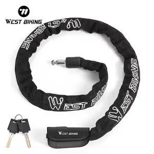 WEST BIKING Bicycle Lock with Key, Anti-theft Bicycle Lock, Security Outdoor Bike Chain Lock, Cycling Equipment for Electric Motorcycle Bicycle, Locking