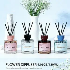 KISSTION Jasmine  Fruity Reed Diffuser   Fire-Free Essential Oil Aroma Diffuser for a Fresh, Fragrant Home or Bathroom; Long-Lasting Scent; Soothing Relaxation