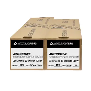 MotoShield Pro Combo Nano Carbon Window Tint (15%) 36" + 24" in x 100' ft Roll + Lifetime Warranty