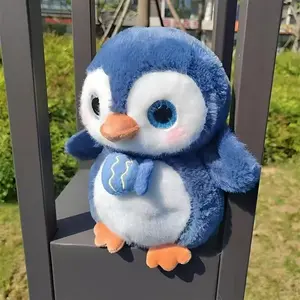 21cm Kawaii Blue Penguin Plush Toy Cute Fat Penguin Stuffed Dolls Sleeping Companion Doll Home Decor Children's Easter Birthday Gift