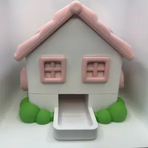 3D Printed Vending Machine House with 15 mini Capsule Animals – Pink or Blue Toy Set