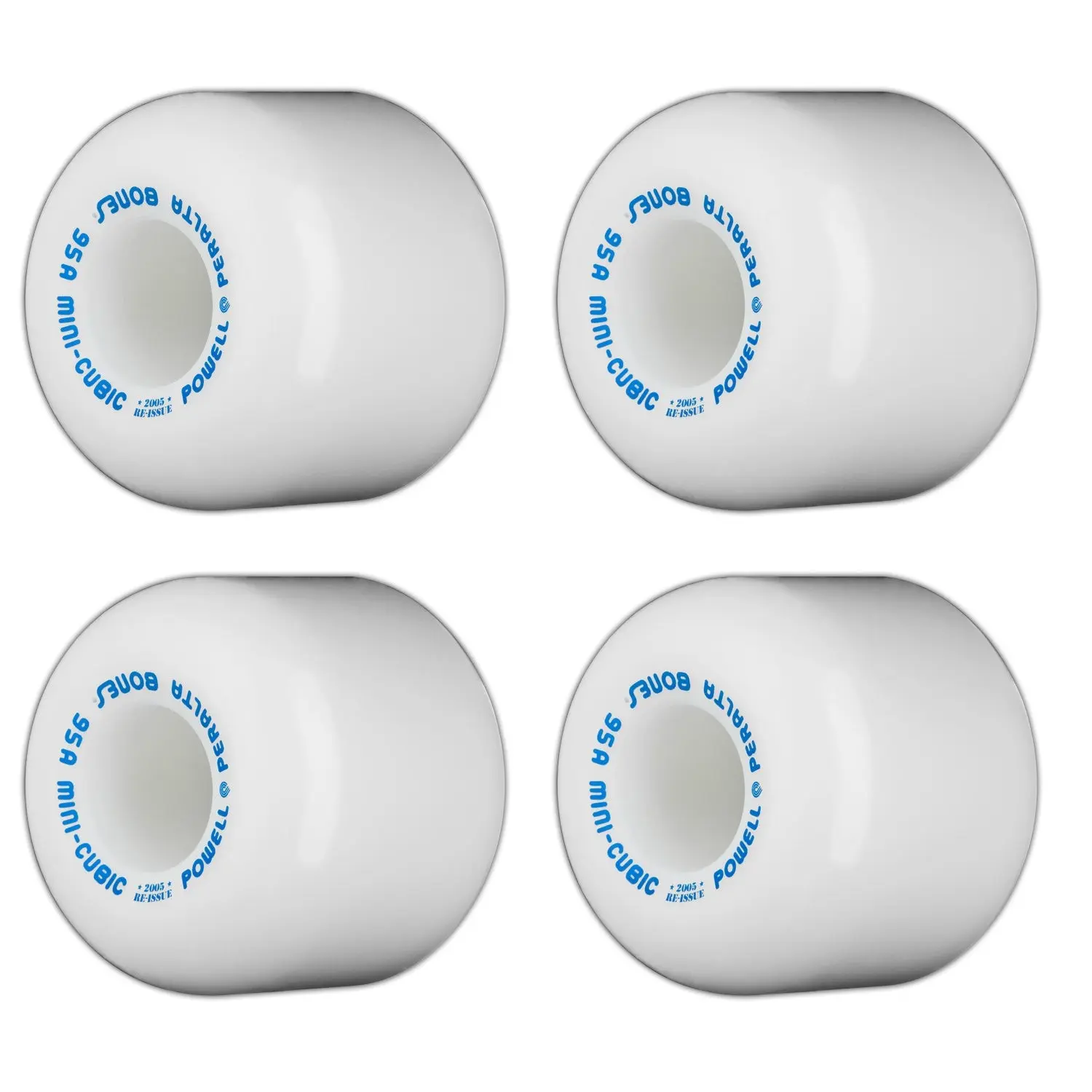 Powell Peralta Mini-Cubic Skateboard Wheels Old School Re-Issue White 64mm 95A