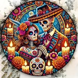 Day of the Dead Lover Aluminum Sign, Romantic Folklore Theme, Mexican Culture Home Office Decor, Dia De Los Muertos Decoration, Vintage Plaque Decor, Home Decor Products, Wall Metal Plaque