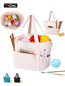 Crochet Bag Organizer, Portable Travel Case for Yarn Balls, Crochet Hooks & Knitting Needles Holder, Bag Accessories
