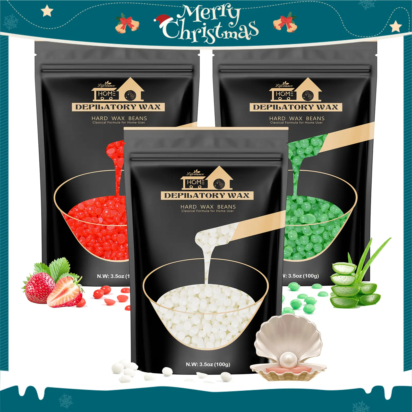 Hard Wax Beads, Lifestance 300g Waxing Beads, Brazilian Bikini Wax,Hard Wax Hair Removal for Face, Body, Legs, Pearl Beans for Wax Warmers