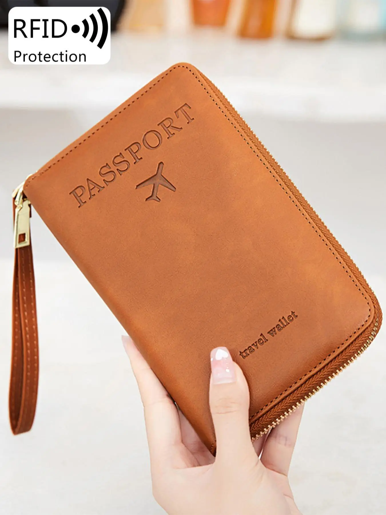 Summer Simple Plain Passport Cases, Gifts for Girlfriend, Multi-functional Zipper Travel Card Holder, RFID Blocking Card Holder, Fashion Wallet Travel