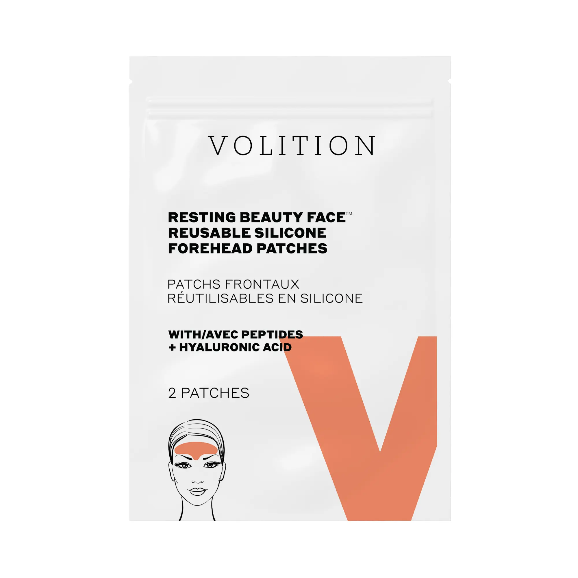Volition Resting Beauty Face Reusable Silicone Forehead Patches with Peptides + Hyaluronic Acid