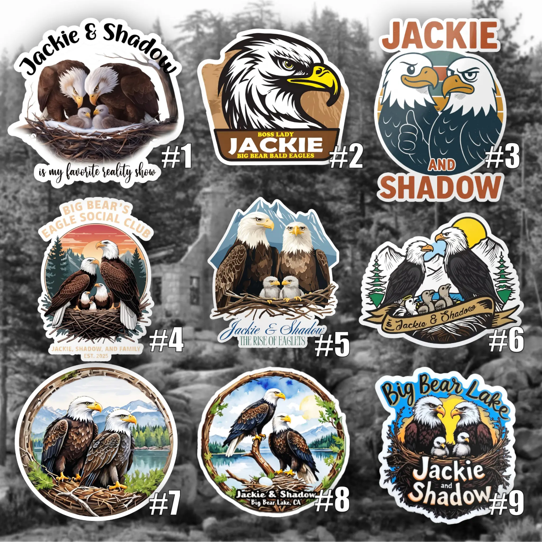 Jackie and Shadow Stickers Collection, Vinyl Decal, Animal Sticker, Waterproof Laptop Sticker, Animal Gift