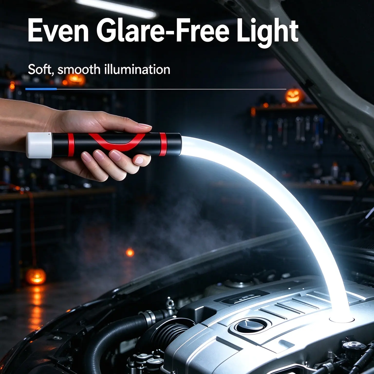 29in Portable Bendable LED Flashlight Stick, Rechargeable High Lumen Hands-Free Flexible Work Light, Practical Car Accessory and Mechanic Inspection Tool, Great for Car Repair, Garage Projects, Camping and Hard-to-Reach Narrow Space Lighting