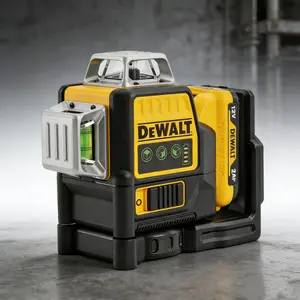 DEWALT DW089LG 12-Line Green Laser Level 3×360° Omnidirectional Laser with Lithium Battery, Self-Leveling