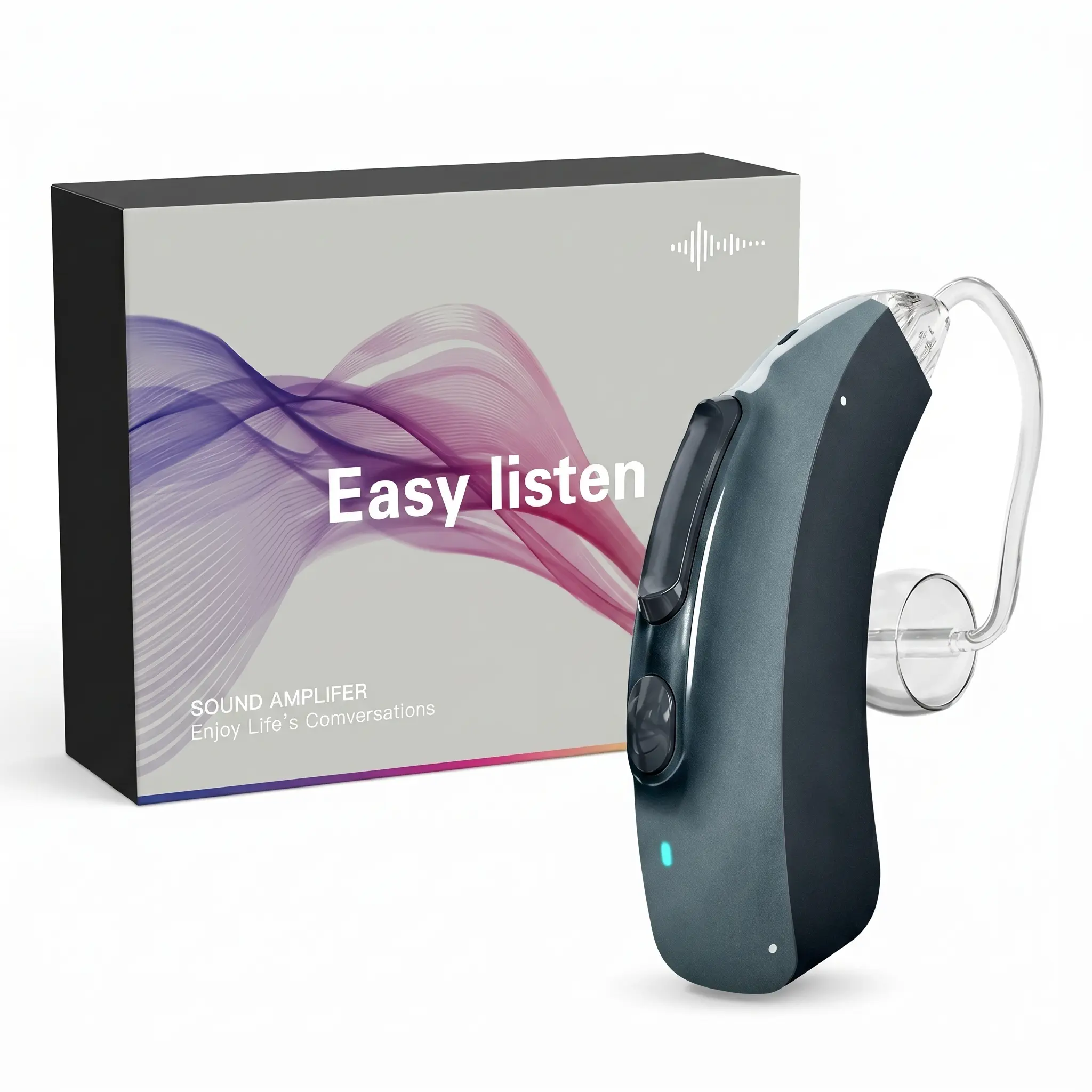 Coniler D-502B OTC Digital BTE Hearing Aids for Adults. Magnetic charging, noise cancellation, clear stable sound, long battery life, ideal for indoor & outdoor daily use.