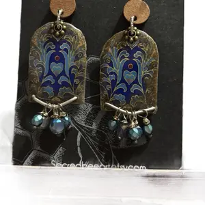 Sacred Bee Reclaimed and Up Cycled Tin Earrings with Unique design