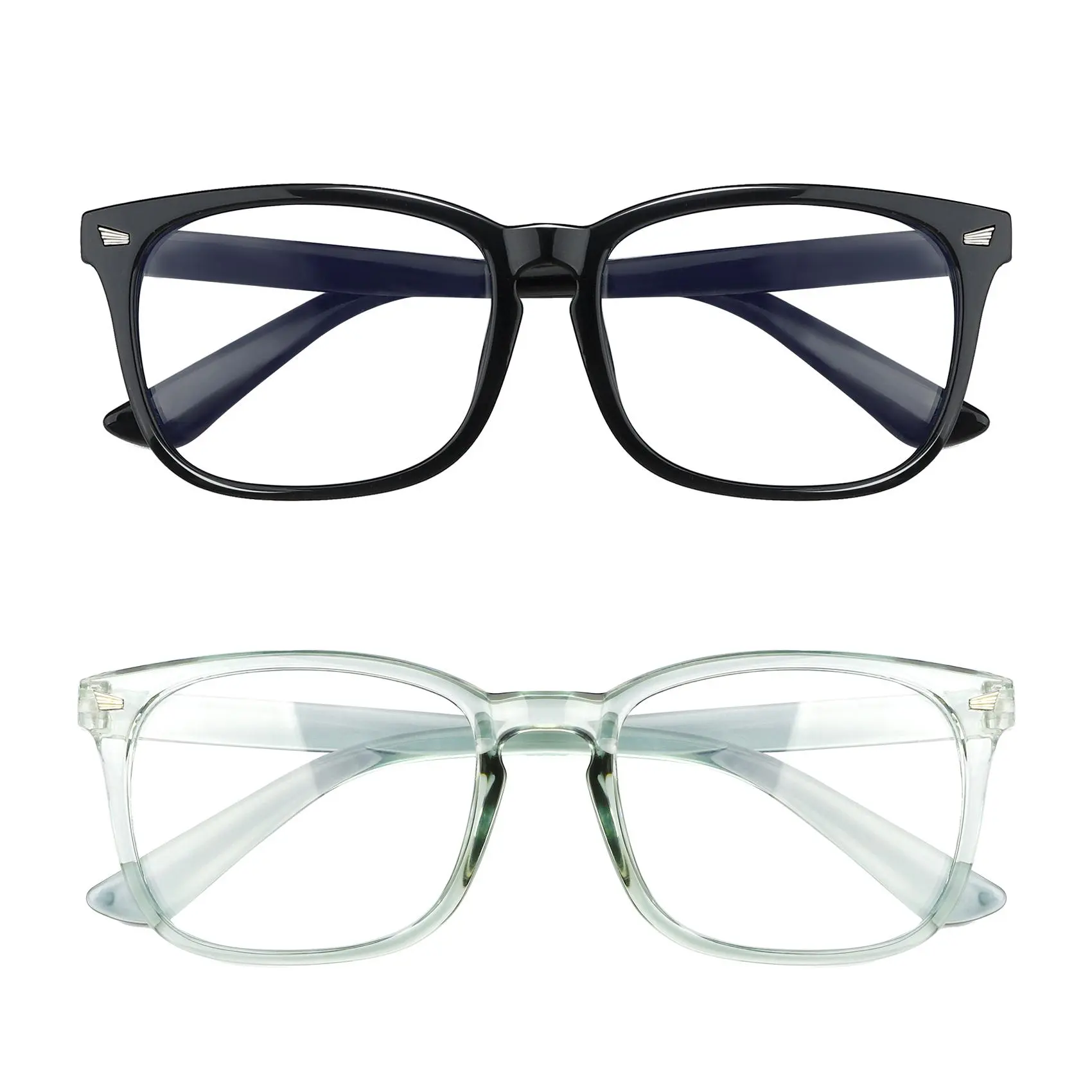 Eyewear Frames for Men - Blue Light Blocking Square Glasses, Anti UV Ray Computer Gaming, Blue Blockers for Women, Blue Light Glasses, Anti-Shock Non-Prescription Glasses