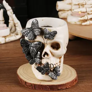 Halloween Decoration Box Set, Style Skull Hand Resin Candle Holder, Party Garden Ornament, Ghost Festival Decorations