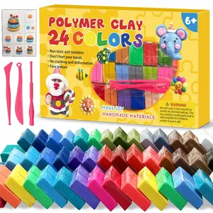 24 Color Soft Clay Mud Set, Rubber Clay Colored Dough Tools, DIY Handmade Craft Kit, Creative Art Supplies, DIY Material for Kids and Adults