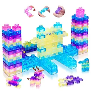 Summer Spring Gift 40 PCS Sensory Soft Building Blocks for Toddlers, Kids Montessori Squishy Stacking Toy Set,Squeezable & Stretchable Early Learning Construction Playset,Puzzle Blocks for Creative Play