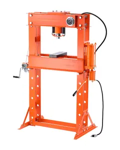【fathersdaygift】VEVOR Hydraulic Shop Press50 T H-Frame Pneumatic Shop Press with Press Plate & Triangular SupportStable Garage Floor Adjustable Hydraulic Press with Relief ValveFit for Bending & Straightening
