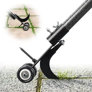 Crack Weeder Tool with Wheels 5.5FT Crevice Tool with Long Handle Saves Back & Knee Manual Weed Remover for Paver Deck Driveway Sidewalk