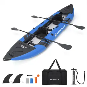 12.5ft 2-Person Inflatable Kayak, Tandem Kayak with 507LBS Capacity, Padded Seats, Aluminum Paddles & Pump, Portable Fishing & Touring Kayak for Lakes & Rivers fathersdaygift
