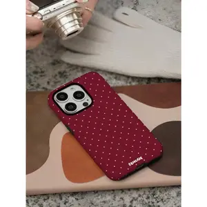 Black and white polka dot two-in-one drop-proof design film protective shell phone case, compatible with iPhone 17/16/15/14/13/12/11/X/XS/XSMAX/XR/7P/8P, polka dot pattern, fresh style, is a great gift for friends, family and yourself., Cover, Accessories