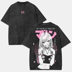 valentine shirts Anime Kawaii Waifu Vintage Shirt, Otaku Shirts, Gift for Anime Fan High-end Luxury Washed Retro Fashion Oversized Unisex Couples