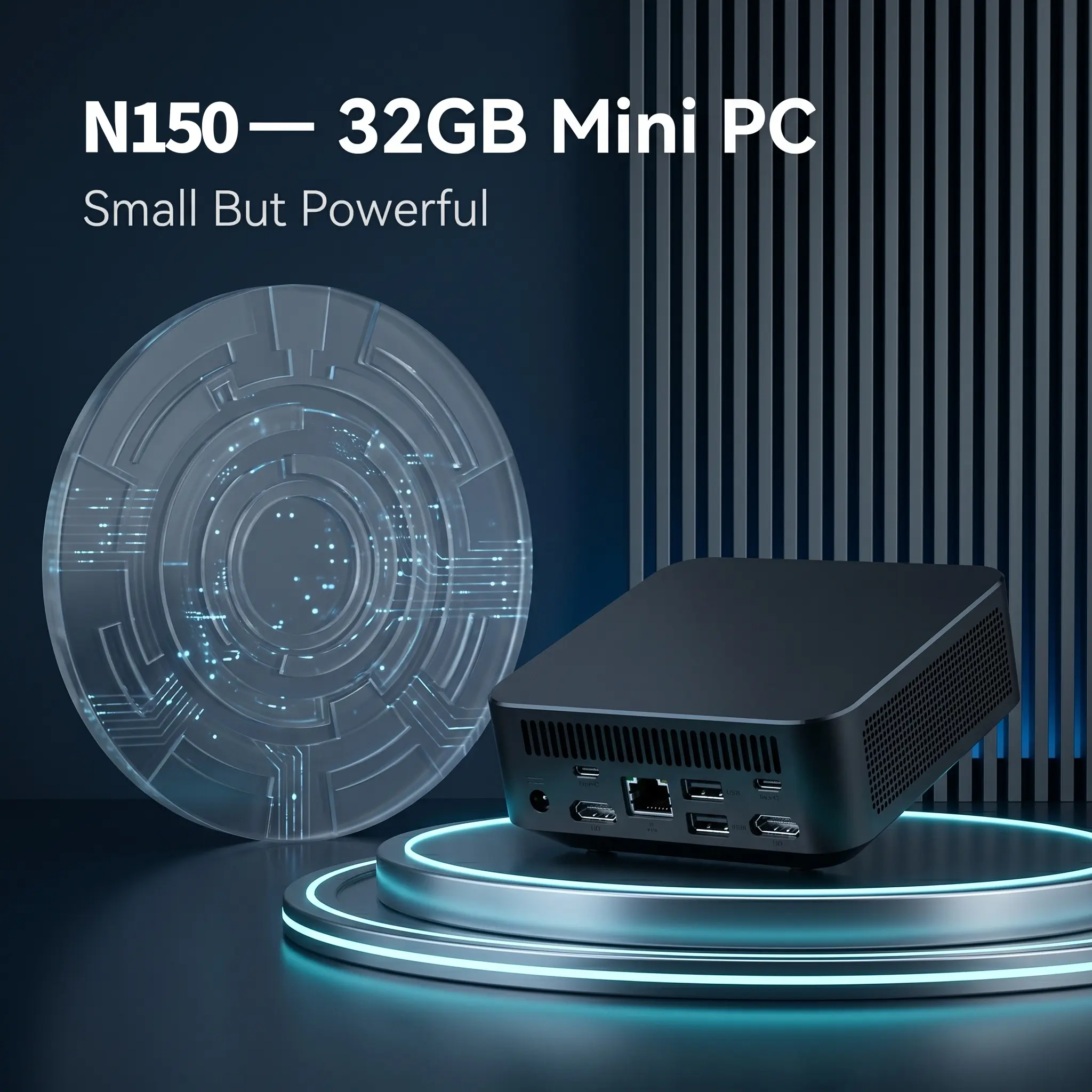 Custom Mini PC N150 Quad-Core Desktop, Compact Fit for Placement, Micro Computer Office Mini Host Customization