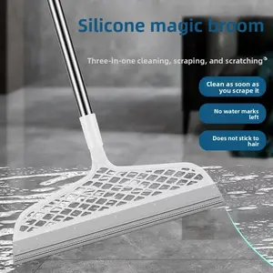 Triple-Function Scraper Brush, Home Care Supplies, Adjustable Length & Rotation, Ideal for Bathroom/kitchen/floor/clear Glass Surfaces, Effortless Cleaning