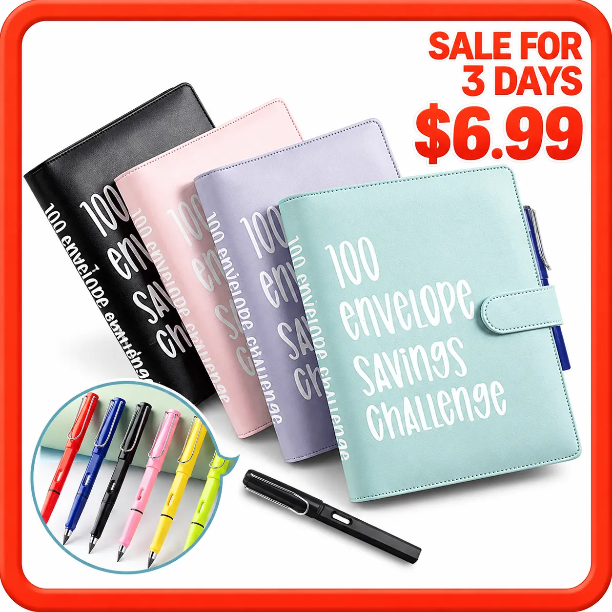 [Limited‑Time Offer] 100 envelope savings books + Infinity Pencil for a fun and easy save of $5,050.cute office supplies for work Organizer.excellent gifts for Christmas and new year,Must-buy on Black Friday