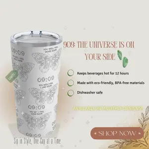 Tumbler 20oz, Angel Number 909 Good Will Come Soon, Numerology Gift, Positive Energy Cup, Manifestation Gift, Law of Attraction Gift, Drinkware
