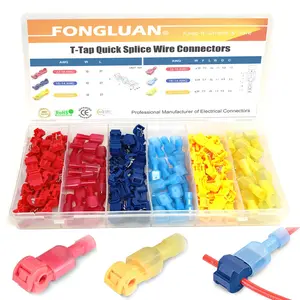 120pcs T-Tap Quick Splice Wire Connectors 24-10 Gauge Quick Disconnects Electrical Crimp Terminals Connector Assortment Set