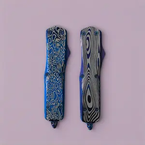 Blue Titanium Edition All-metal feel, micro-technology titanium-zinc alloy outdoor camping gear, multi-functional everyday carry tool knife, outdoor car window breaker