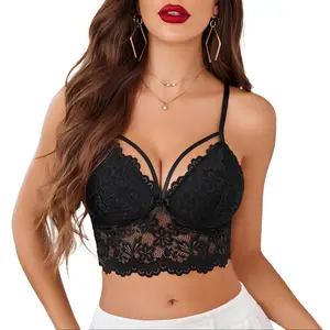 Avidlove Lace Bralette for Women Lingerie Spaghetti Adjustable Strap Tank Camisole Crop Top Elegant