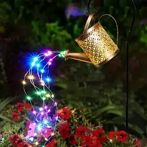 Solar Powered Garden Shower Light, Large Garden Decoration Solar Lamp, Vintage Metal Star Planter Lights for Parties, Holidays, Patios, Outdoor Lights, Solar Metal Lanterns, Solar Landscape Lights
