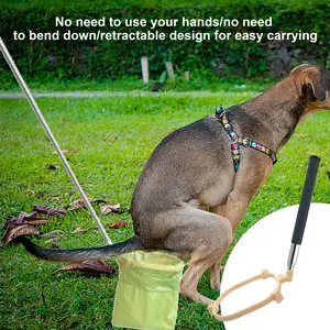 Pet Telescopic Toilet, No Grab Garbage Cleaning Tool, Portable Outdoor Pet Toilet Collector, No Bending Over/No Hand Grabbing, Suitable for Park Walking/Dog Walking/Travel, Suitable for All Sizes Pets, Litter Scoop