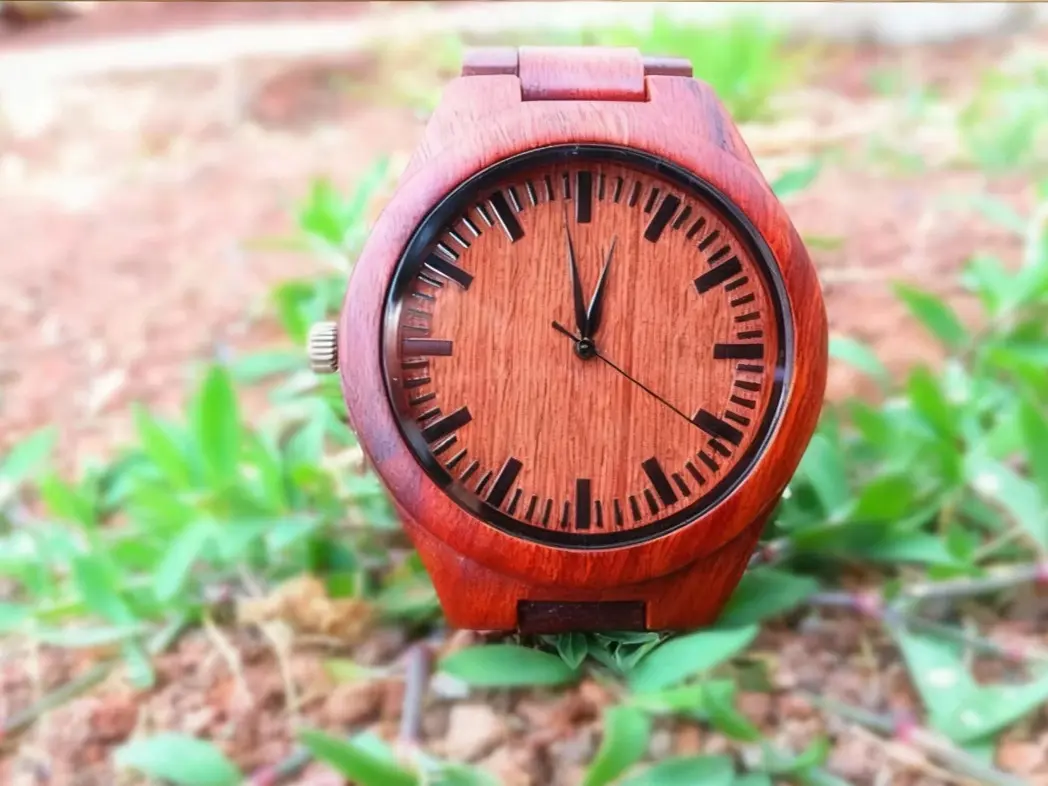 Engraved Wooden Watch for Him Husband Boyfriend Engagement Dad Groomsmen Groom Gift Unique Timepiece