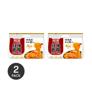 BAIJIA Chenji Akwan Spicy Red Oil Noodle Skin 4 Packs 460g*2 Non-Fried Sichuan Flavor
