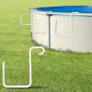 Adjustable Solar Cover Holder for Steel-Wall Above Ground Pools Heavy-Duty 5-Pack, No Drilling Required