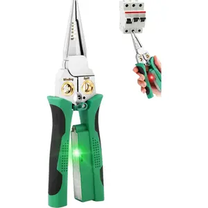 8-in-1 Multifunctional Wire Stripper, Electric Voltage Tester Pliers, Portable Cutting Pulling Hand Tool, Heavy Duty Electrician Repair Tool for Home Maintenance