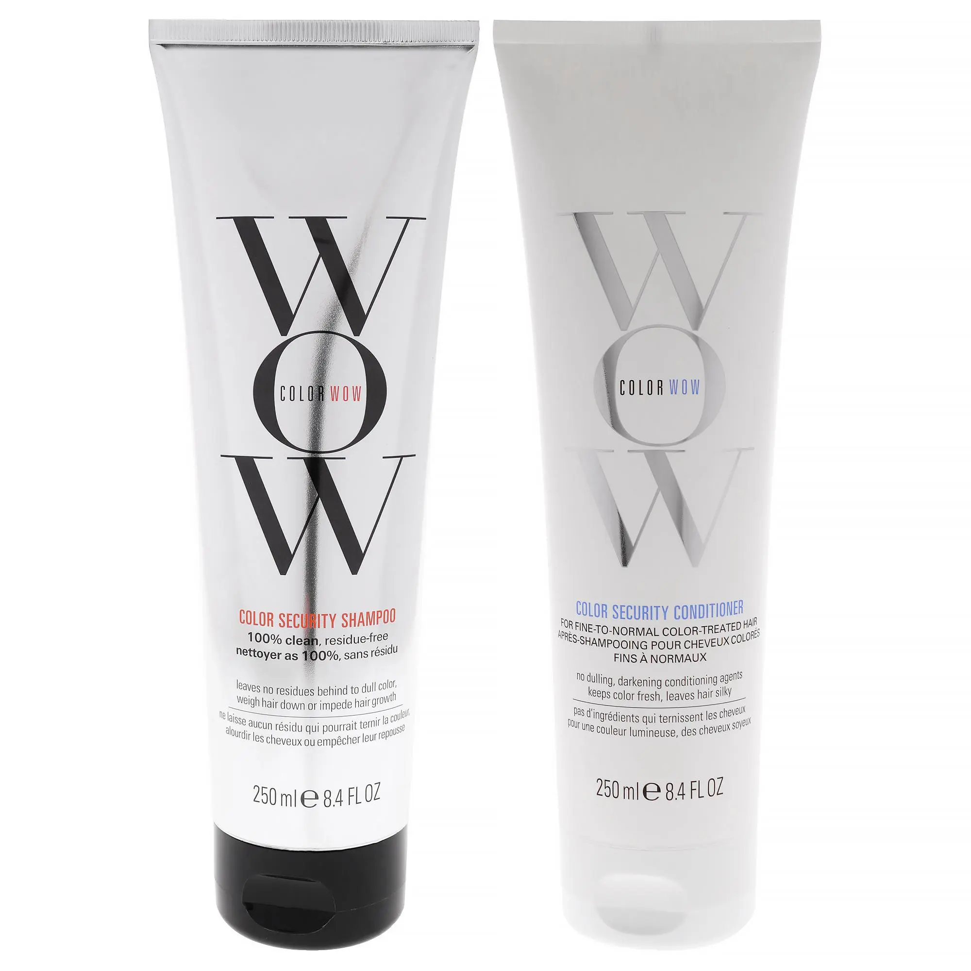 Color Wow Color Security Shampoo & Conditioner Set, Detangling Haircare Kit for Fine to Normal Hair, Unisex, 2 x 8.4 oz, Kit Set